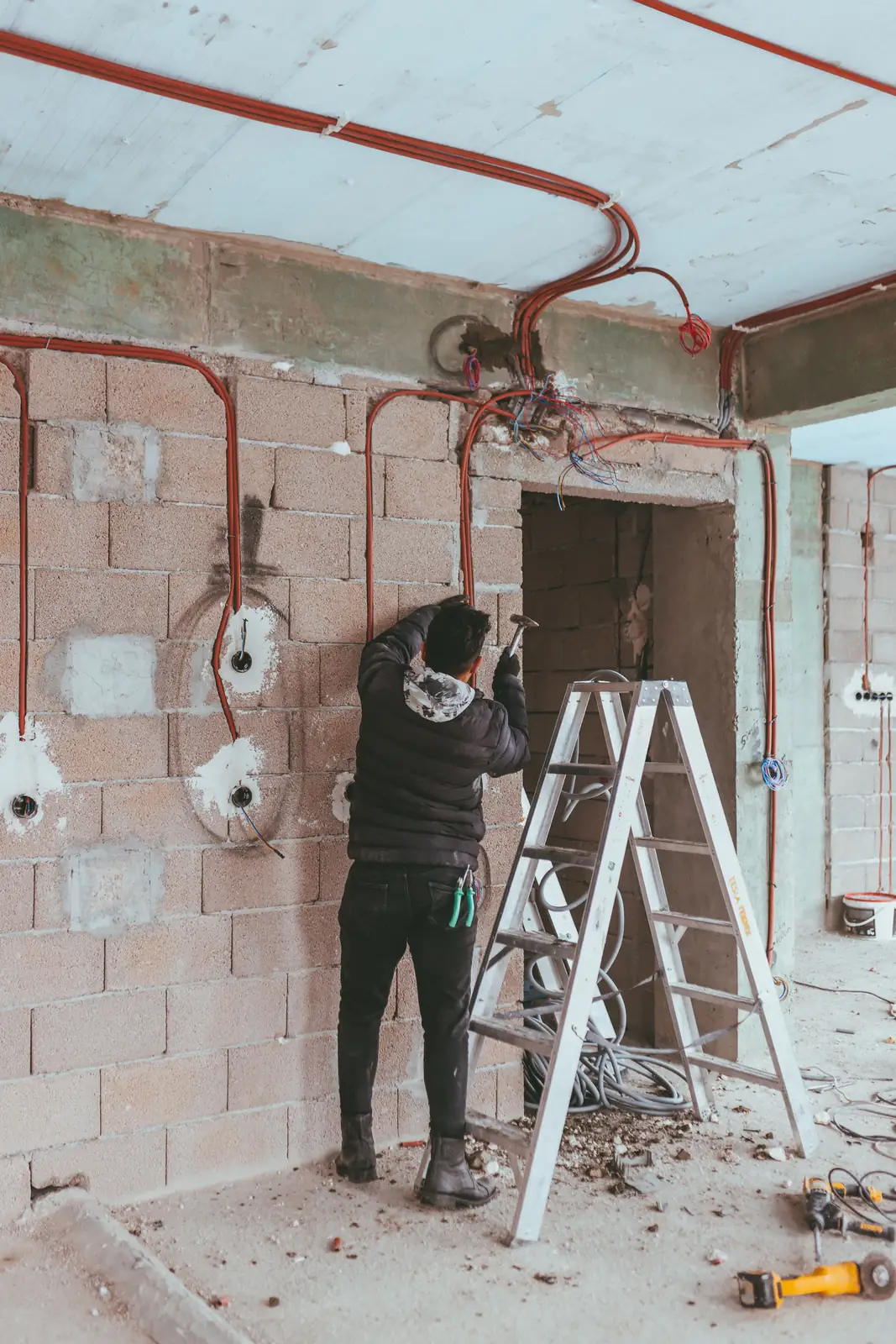 First-fix conduit and back boxes on site, for electrical inspection in Cincinnati